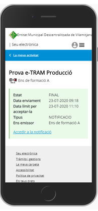 ejemplo de notificación desde el móvil